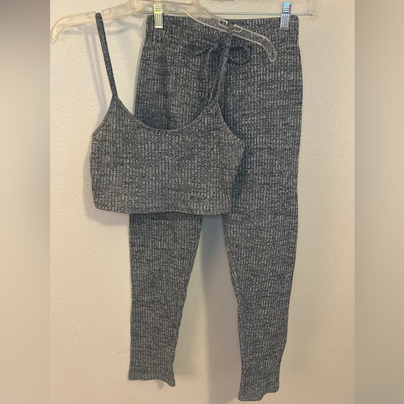 2-Piece Grey Knit Lounge Set - Picture 1 of 3